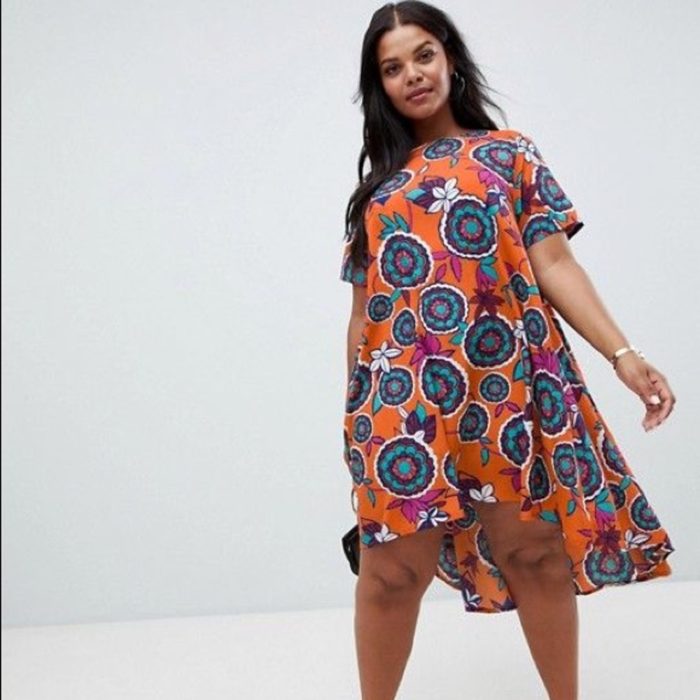 AX Paris Curve Retro Print Swing Dress